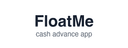 Plain text wordmark reading FloatMe with the words cash advance app beneath it