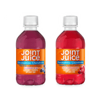 Two bottles of Joint Juice glucosamine supplement drink, Blueberry Acai and Cran Pomegranate