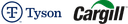 Tyson Foods and Cargill company logos side by side